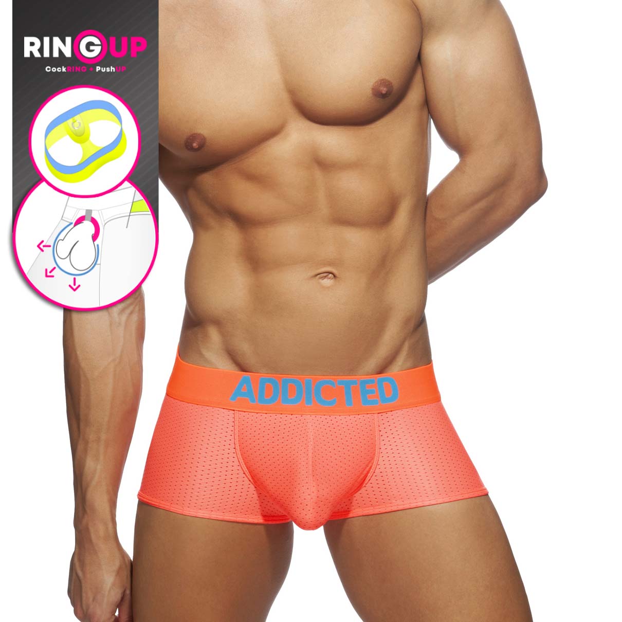Boxer Cockring Addicted Neon Mesh AD952