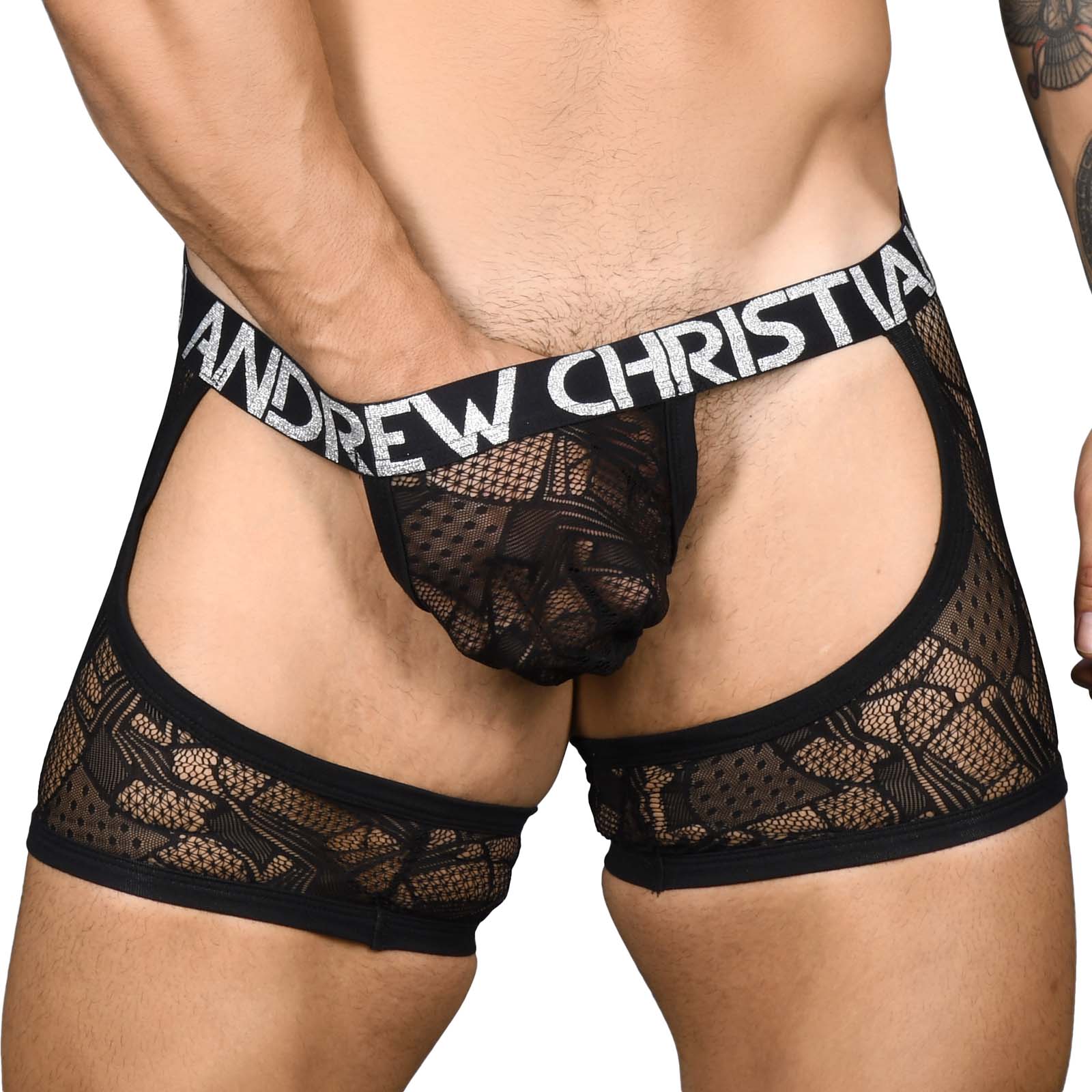 String Andrew Christian Flare Lace Chap 91115