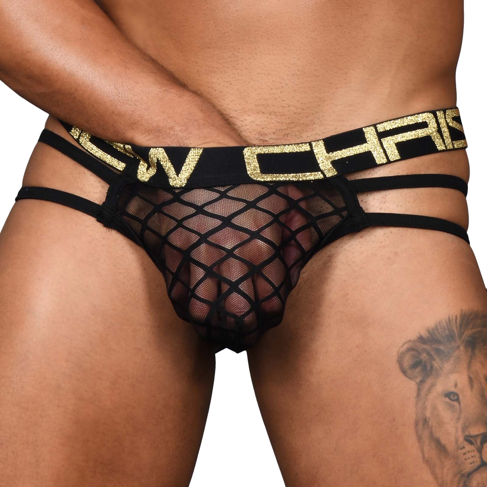 Thong Andrew Christian Lattice Lace Sheer Web 91493