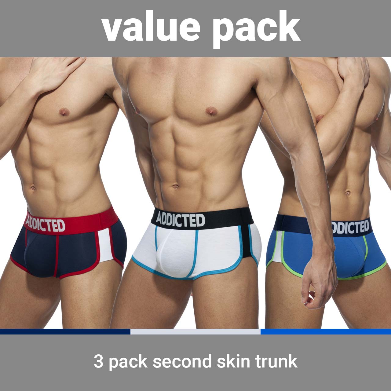 Pack de Boxer Addicted Second Skin AD898P