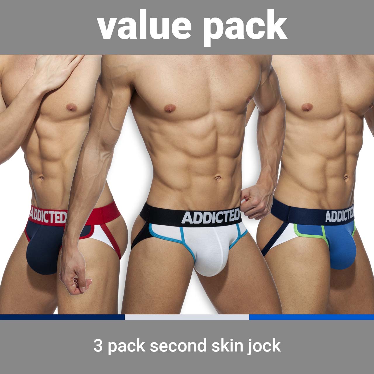 Pack of Jock Straps Addicted Second Skin AD899PP