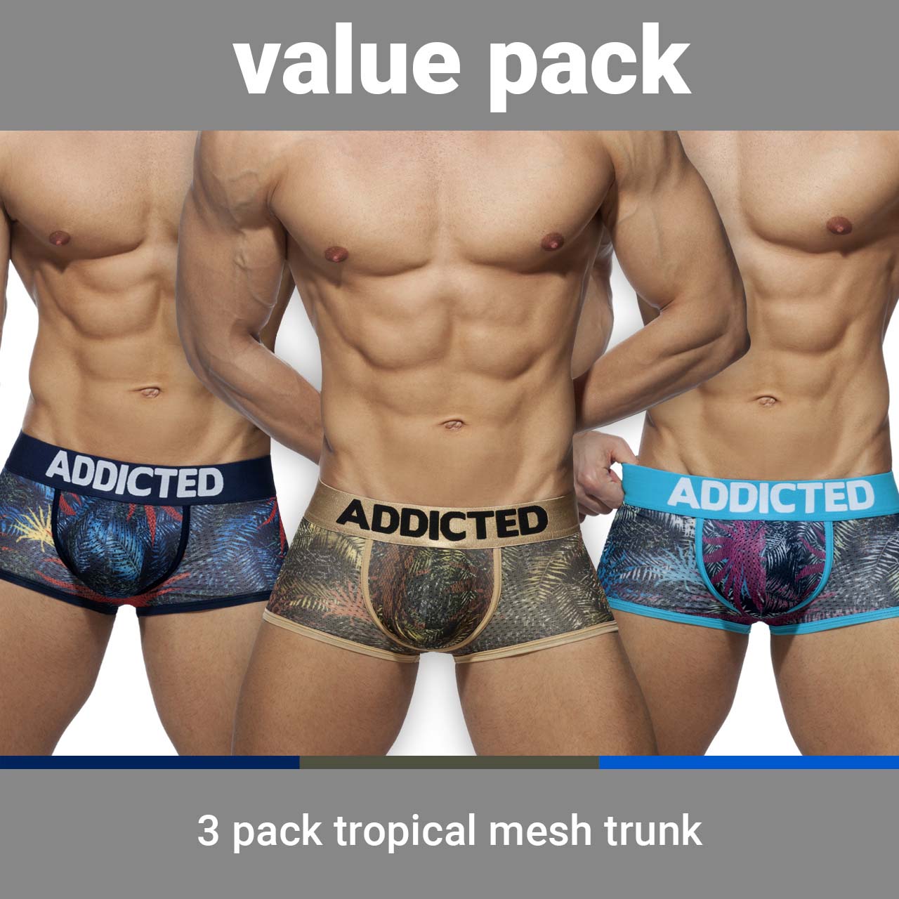 Pack of 3 Boxers Addicted Tropical AD890P