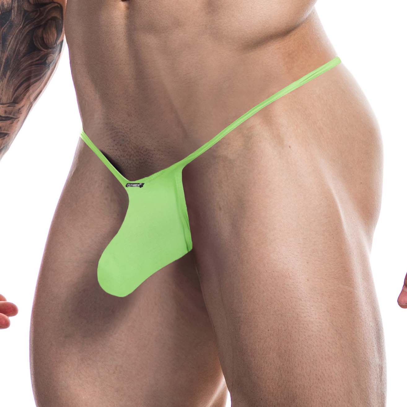 Thong Cut4Men Neon Green Pouch C4M09