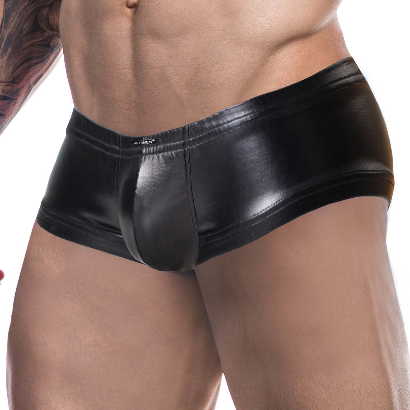 Boxer Cut4Men Black Leatherette C4M10