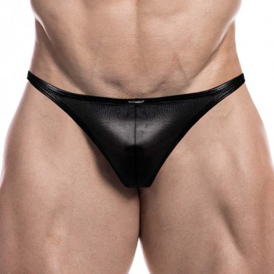 Tanga Cut4Men Black leatherette C4M11