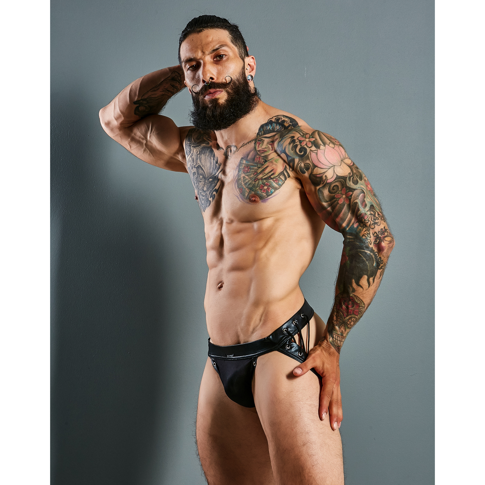 Jock Strap Cut4Men Black Leatherette C4M14