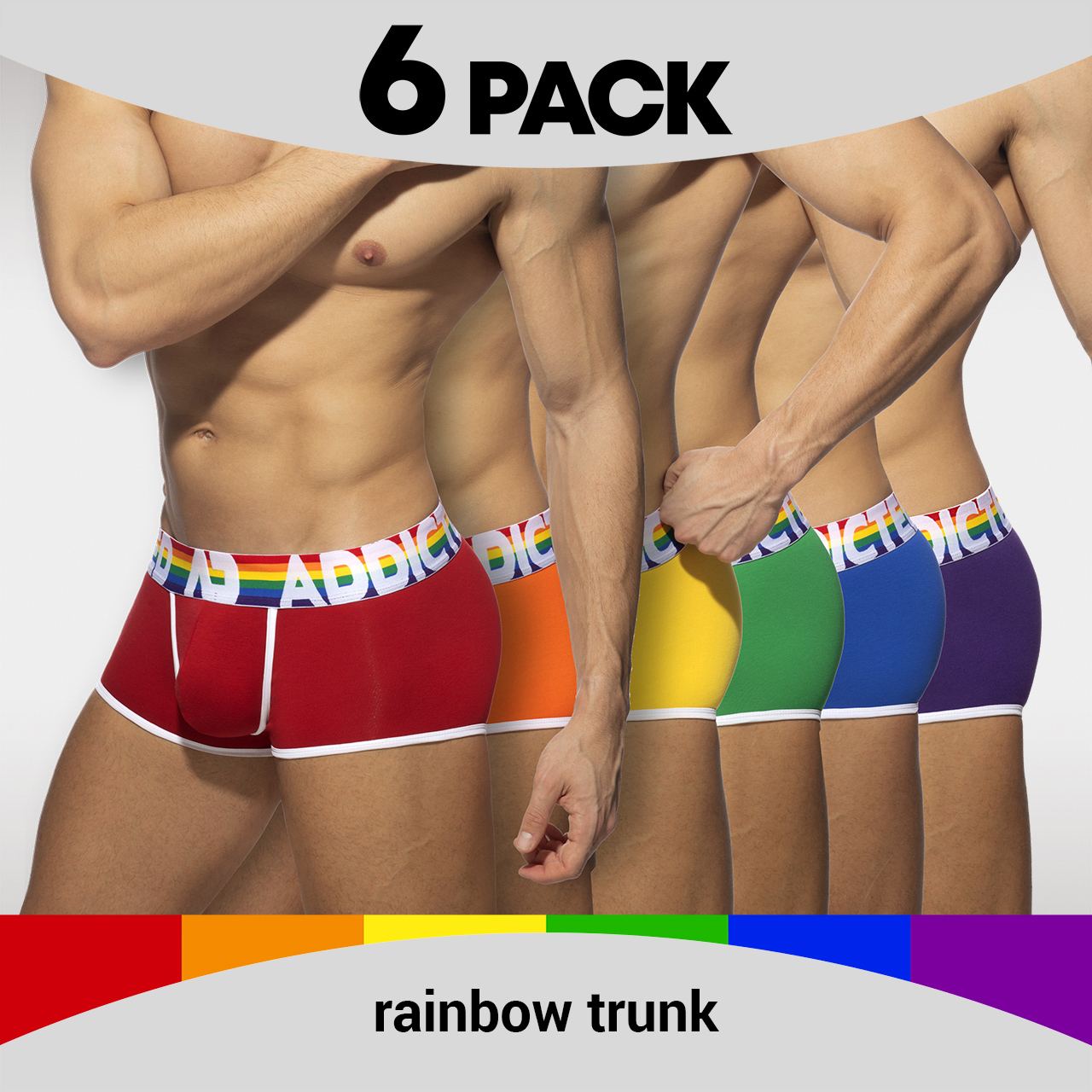 Pack de 6 Boxers Addicted Rainbow AD1143P