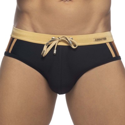 Swim Brief Addicted Black Striped ADS281