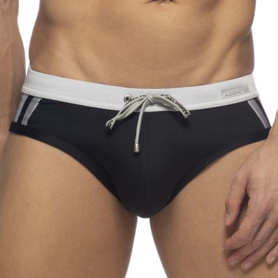 Swim Brief Addicted Black Striped ADS281