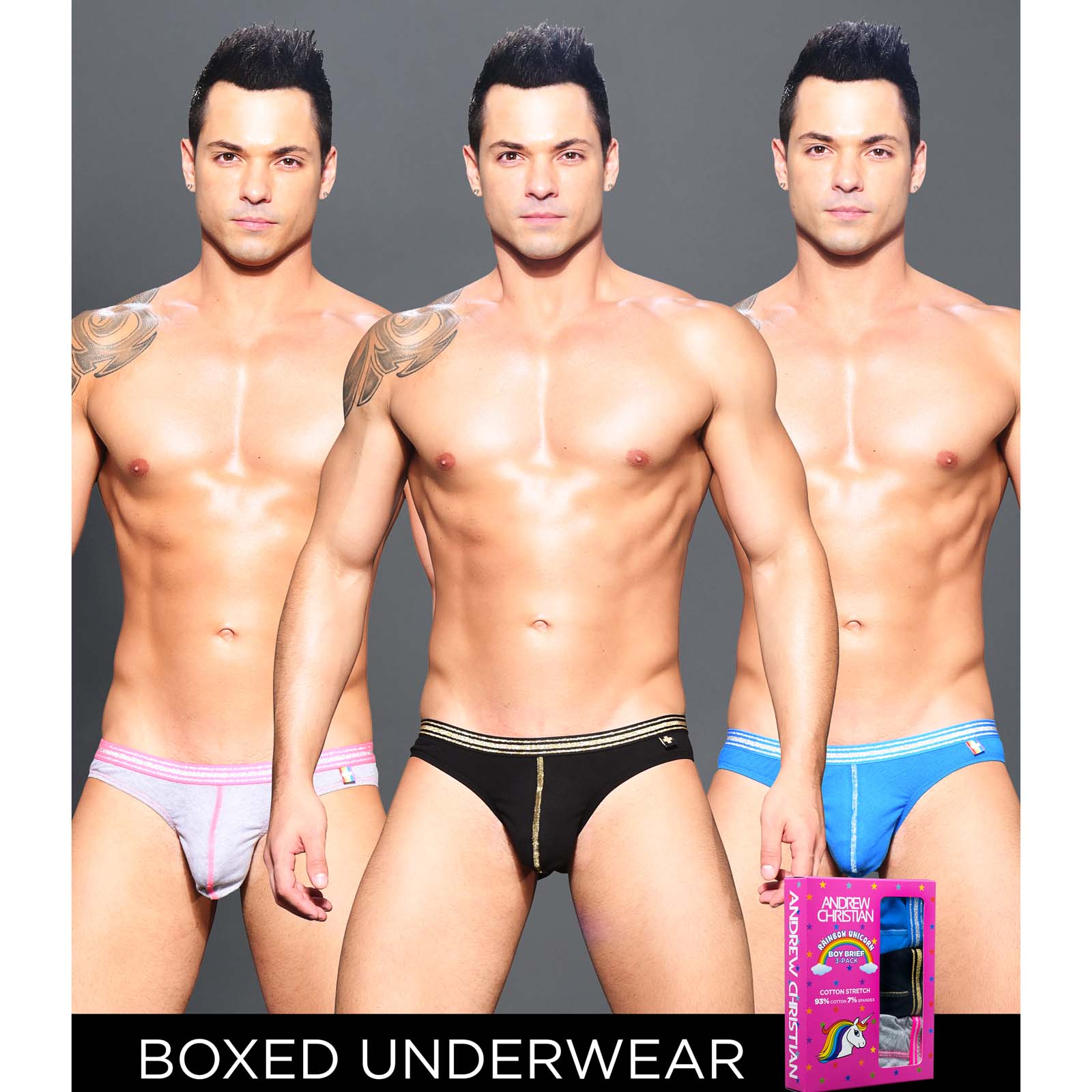 Pack de 3 Slips Andrew Christian Boy Brief Unicorn 91958