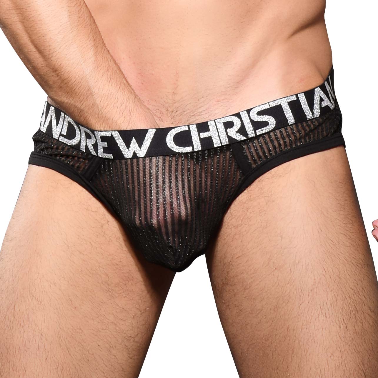 Slip Andrew Christian Sheer Sparkle Stripe 92030