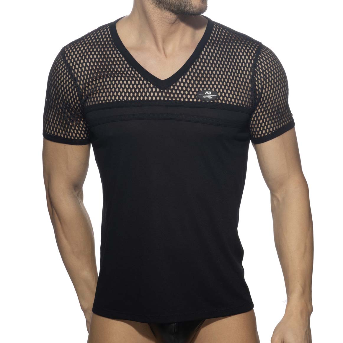 T-Shirt AD Fetish Mesh Striped ADF166