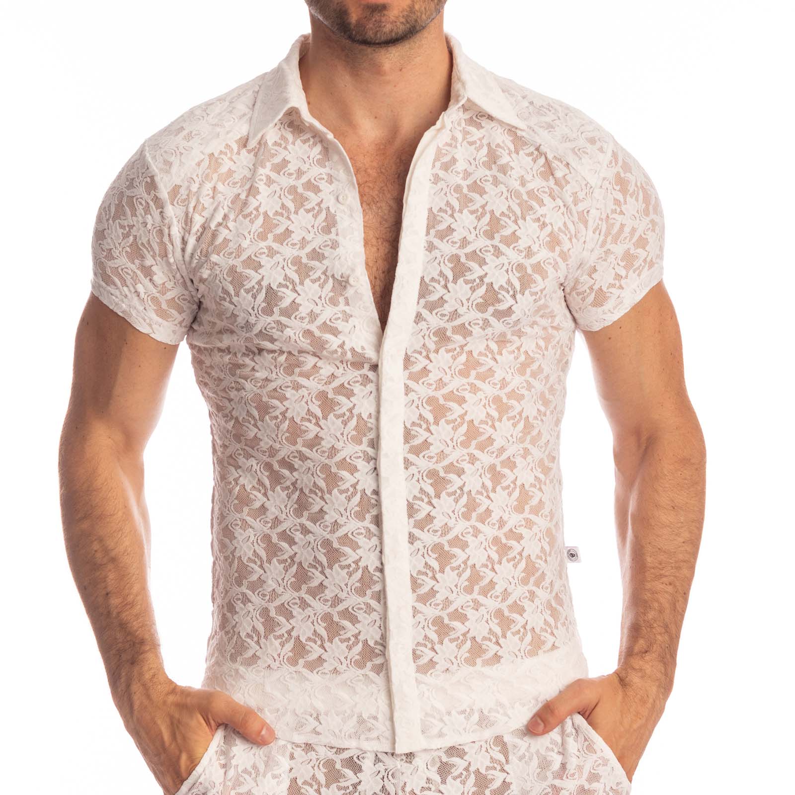 Shirt L Homme Invisible White Lotus HW122ARA